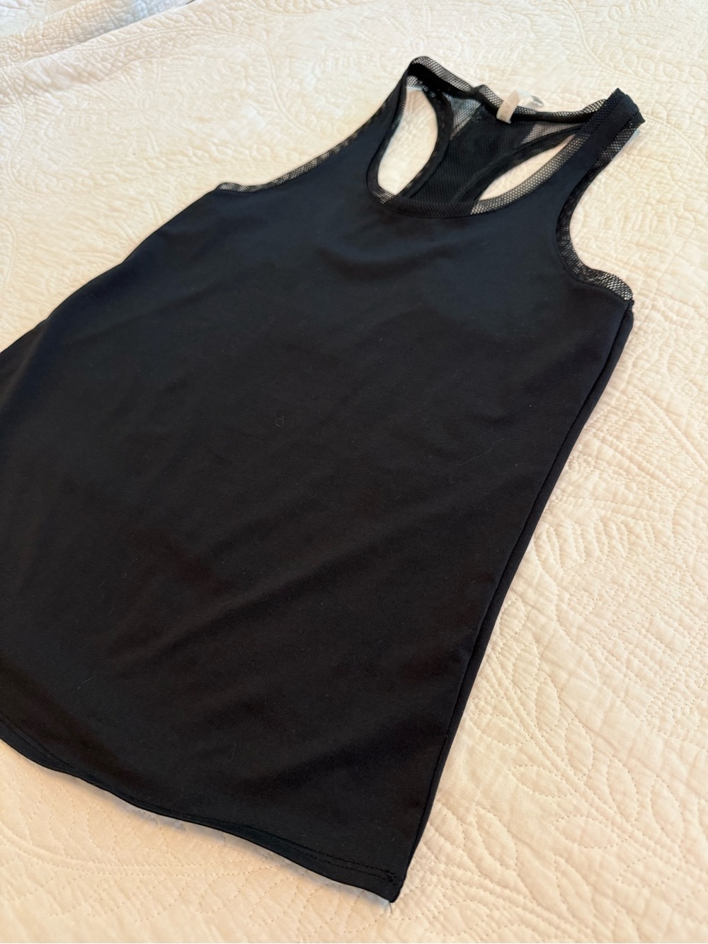 Fabletics Black Mesh-Back Racer Tank Top - XS